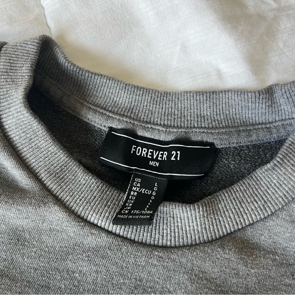 Grey Oversized Crewneck with Embroidered Quote - Picture 6 of 7